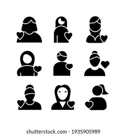 woman in love icon or logo isolated sign symbol vector illustration - Collection of high quality black style vector icons
