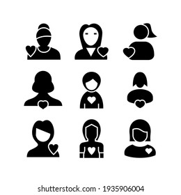 woman in love icon or logo isolated sign symbol vector illustration - Collection of high quality black style vector icons
