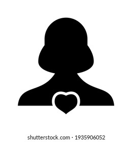 woman in love icon or logo isolated sign symbol vector illustration - high quality black style vector icons
