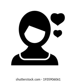 woman in love icon or logo isolated sign symbol vector illustration - high quality black style vector icons
