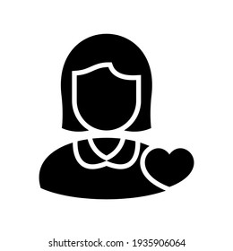 woman in love icon or logo isolated sign symbol vector illustration - high quality black style vector icons
