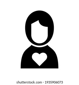 woman in love icon or logo isolated sign symbol vector illustration - high quality black style vector icons
