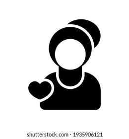 woman in love icon or logo isolated sign symbol vector illustration - high quality black style vector icons

