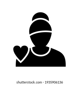 woman in love icon or logo isolated sign symbol vector illustration - high quality black style vector icons
