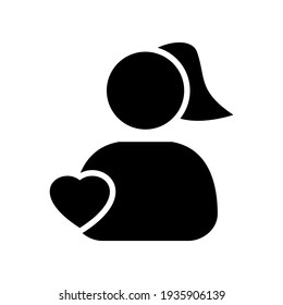 woman in love icon or logo isolated sign symbol vector illustration - high quality black style vector icons
