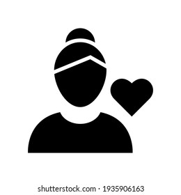 woman in love icon or logo isolated sign symbol vector illustration - high quality black style vector icons

