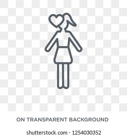 Woman In Love icon. Trendy flat vector Woman In Love icon on transparent background from Ladies collection. High quality filled Woman In Love symbol use for web and mobile