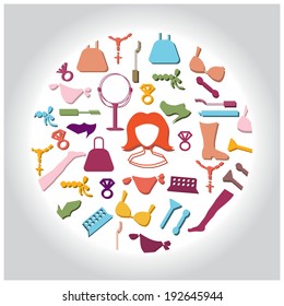 woman love shopping, vector