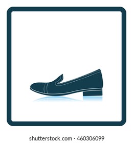 Woman low heel shoe icon. Shadow reflection design. Vector illustration.