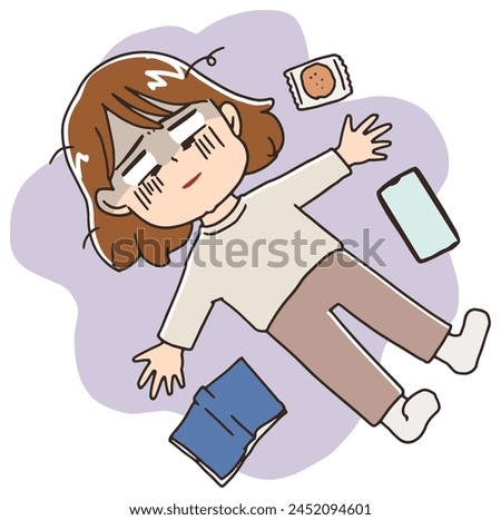A woman lying down, lethargic and depressed