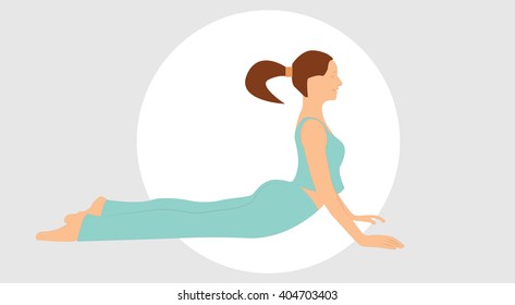 Woman Lying Down Making Yoga Pose Stock Vector (royalty Free) 404703403 