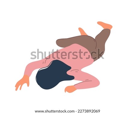 woman lying on the ground. Vector illustration