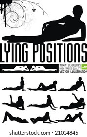 woman in lying position vector illustration