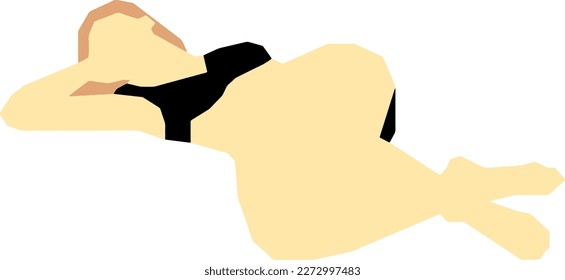 Woman Lying Silhouette Swimsuit 3 illustrator