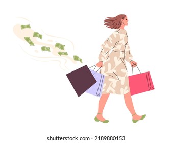 Woman made purchases by spending lot of money.