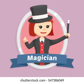 woman magician in emblem