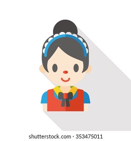 woman maid flat icon
