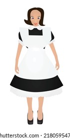 Woman in maid uniform. vector