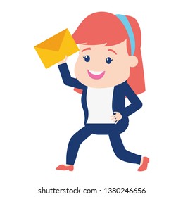 woman with mail envelope