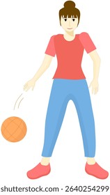 Woman maintain their health by playing basketball