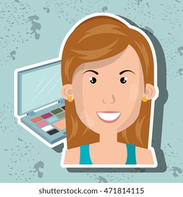 woman make up cosmetic vector illustration graphic
