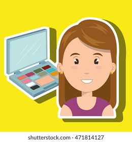 woman make up cosmetic vector illustration graphic
