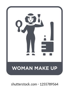 woman make up icon vector on white background, woman make up trendy filled icons from Ladies collection, woman make up simple element illustration