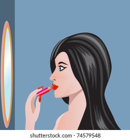 woman make up and mirror