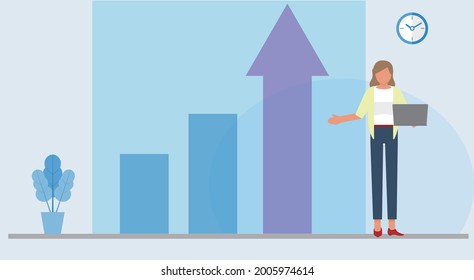 woman make a presentation trend data