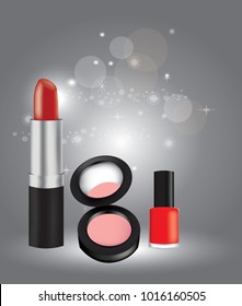 Woman make up set, vector
