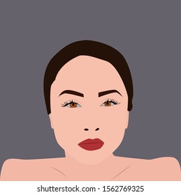 Woman with make up, illustration, vector on white background.