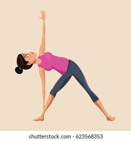 woman make yoga exercise image