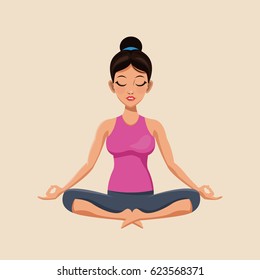 woman make yoga exercise image
