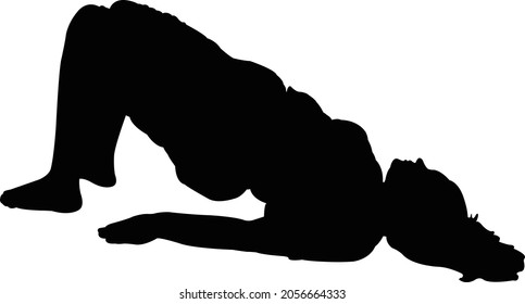 a woman making exercise, silhouette vector