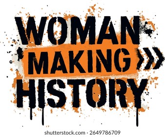 Mulher fazendo história Grunge T-Shirt Laranja Splat