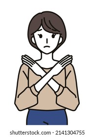 A woman making not acceptable gesture