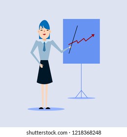 woman making a presentation at office