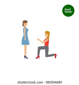 Woman making proposal