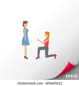 Woman making proposal