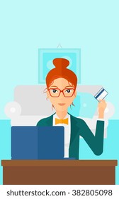 Woman making purchases online.