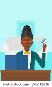 Woman making purchases online.