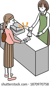Mujer haciendo un pago de código QR en el registro
