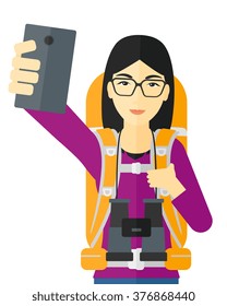 Woman making selfie.