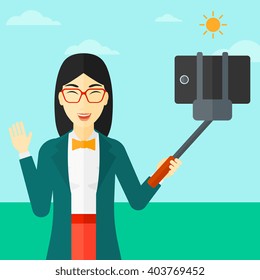 Woman making selfie.