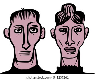 Woman and man