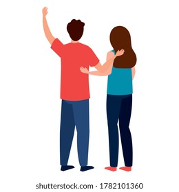 Woman and man avatar backwards design, Person people and human theme Vector illustration