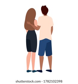 Woman and man avatar backwards design, Person people and human theme Vector illustration