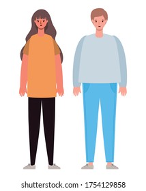 Woman and man avatar cartoon design, Person people and human theme Vector illustration