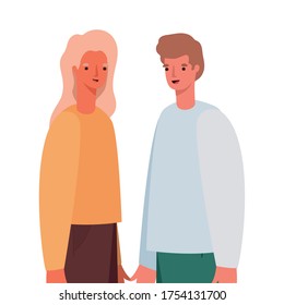 Woman and man avatar cartoon design, Person people and human theme Vector illustration