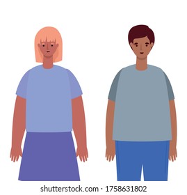 Woman and man avatar cartoon design, Person people and human theme Vector illustration